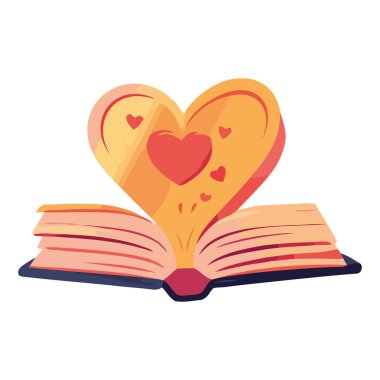 Okuma sevgisi kalp şeklinde izole edilmiş.