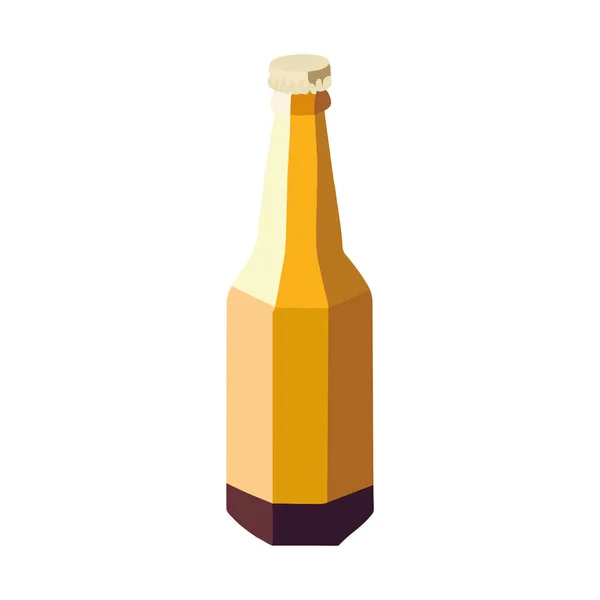 Bierflaschen Icon Design Mit Weißem Hintergrund Isoliert — Stockvektor