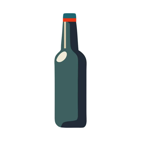 Zole Edilmiş Şarap Şişesi Etiketinde Alkol Sembolü — Stok Vektör