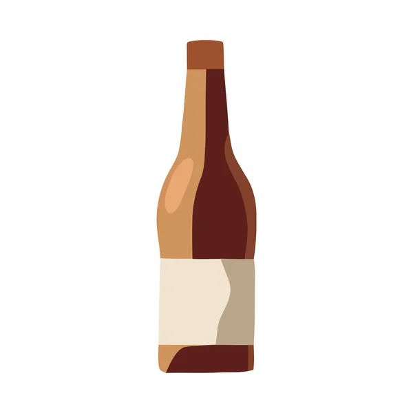 Alkoholsymbol Auf Weinflaschenetikett Isoliert — Stockvektor