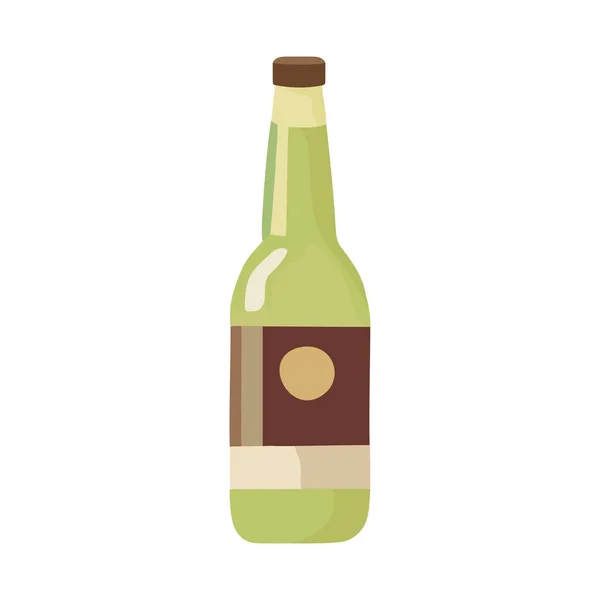 Symbole Alcool Sur Étiquette Bouteille Vin Design Isolé — Image vectorielle