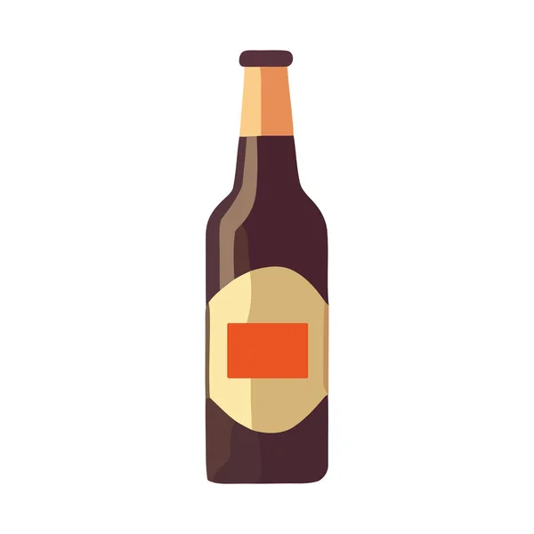 Bierflaschen Trinken Alkoholische Ikone Isoliert — Stockvektor