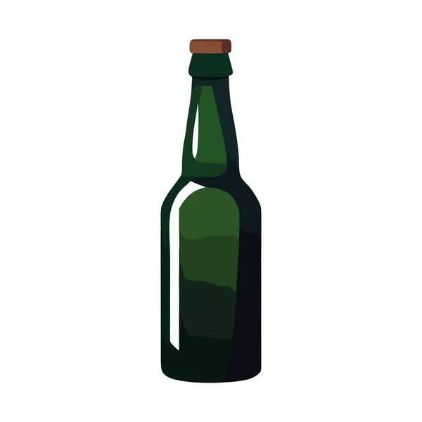 Μπουκάλι Πράσινο Αλκοολούχο Ποτό Απομονωμένο — Διανυσματικό Αρχείο
