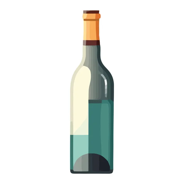 Роскошный Дизайн Бутылки Вина Иллюстрацией Винограда Изолированы — стоковый вектор