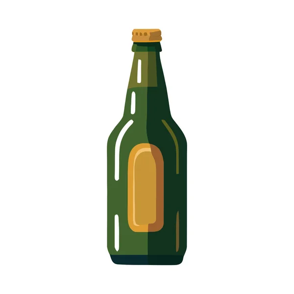 Beer Bottle Green Color Icon Isolated — Stock Vector