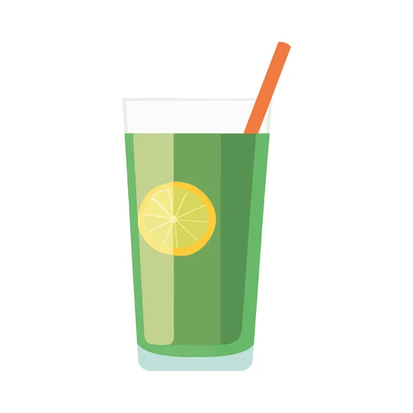 Erfrischender Cocktail Mit Zitronenfrüchten Isoliert — Stockvektor
