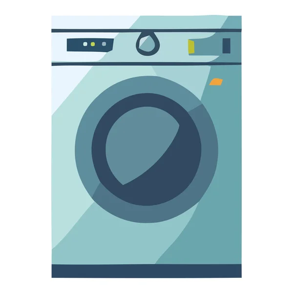Modern Washing Machine Icon Spins Clothes Clean Isolated — Stock Vector