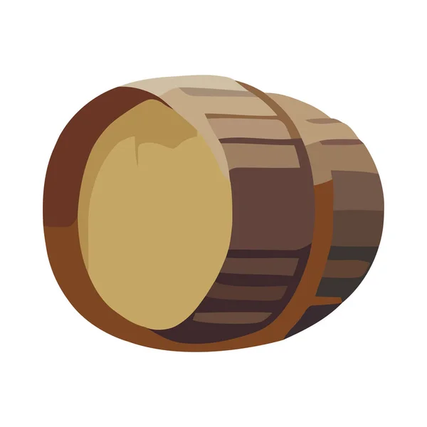 Wine Wooden Barrel Container Isolated — Stock Vector