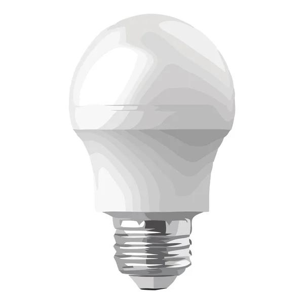 Energieffektiv Glödlampa Lyser Starkt Vit Isolerad — Stock vektor