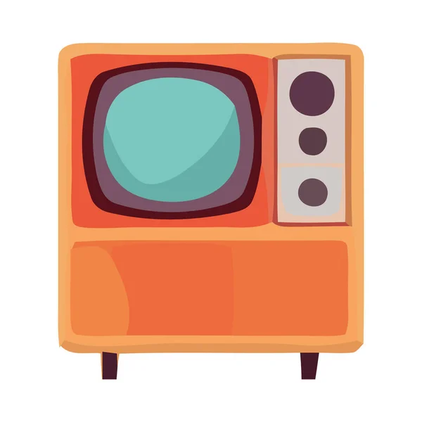 Television Appliance Retro Style Icon Isolated — Stock Vector