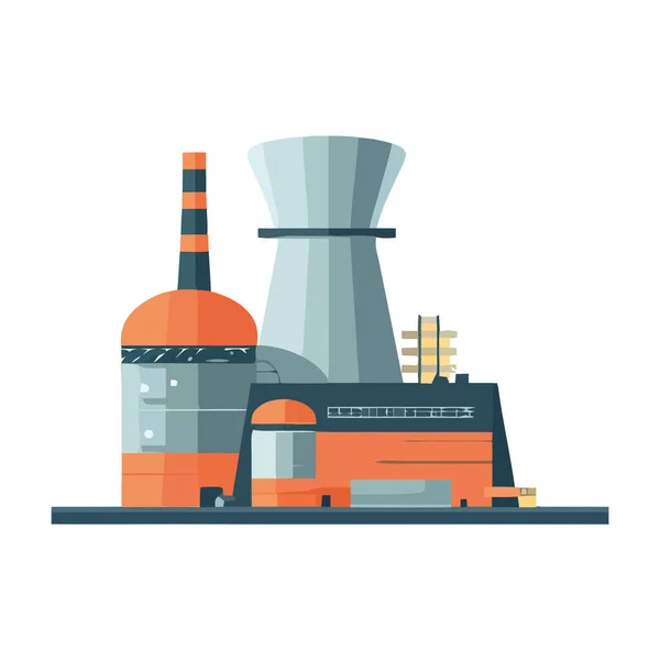 Fábrica Industrial Simboliza Contaminación Generación Combustible Aislado — Archivo Imágenes Vectoriales