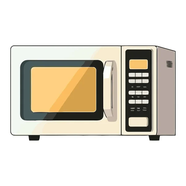 Moderne Küchenausstattung Mikrowelle Isoliert — Stockvektor