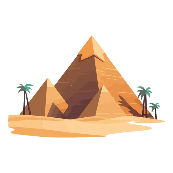 Antike Pyramidensilhouette Symbolisiert Ägyptische Kulturgeschichte Isoliert — Stockvektor