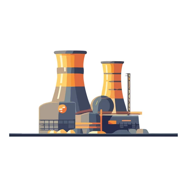 Electricidad Generada Por Tecnología Centrales Nucleares Aislada — Archivo Imágenes Vectoriales