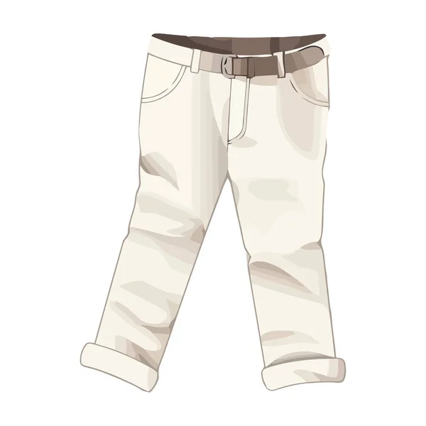 Pantalones Blancos Para Hombres Accesorio Aislado — Vector de stock