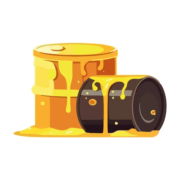 Κίτρινη Κάννη Ρίχνει Υγρό Χρυσό Βιομηχανία Πετρελαίου Ευδοκιμεί Απομονωμένη — Διανυσματικό Αρχείο