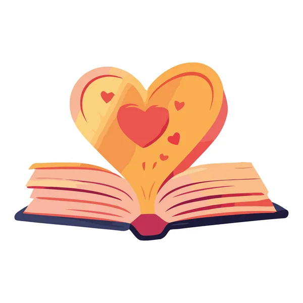 Love Reading Symbolized Heart Shape Isolated — Stock Vector