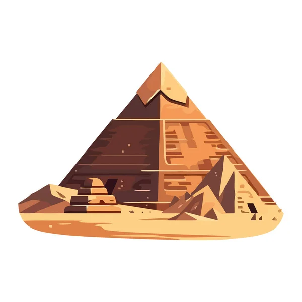 古代法老建造了金字塔 象征着精神上的隔绝 — 图库矢量图片