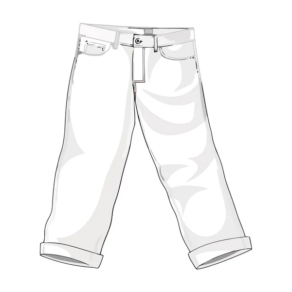 Smala Jeans Med Fickor Modern Design Isolerad — Stock vektor