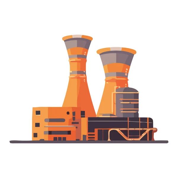 Fabrieksindustrie Veroorzaakt Vervuiling Door Geïsoleerde Fossiele Brandstoffen — Stockvector