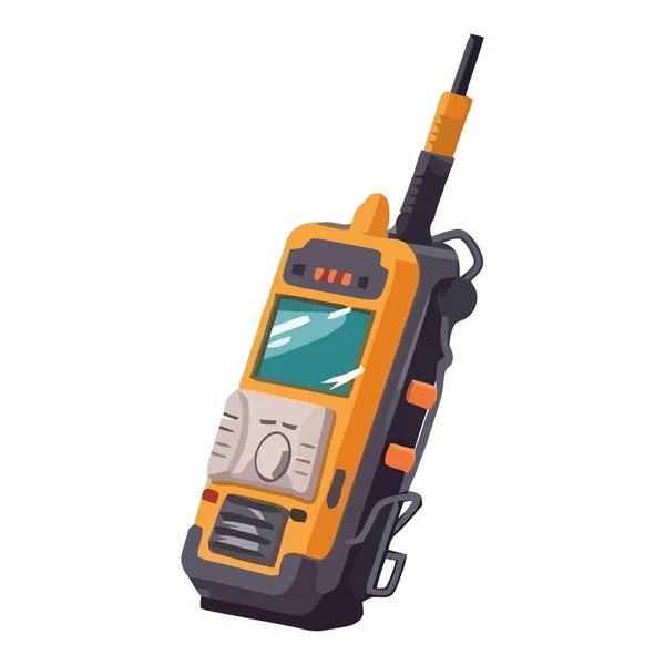 Dispositivo Comunicador Radio Amarillo Tecnología Aislada — Vector de stock