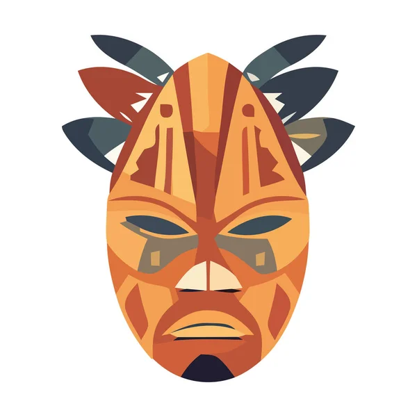 平面デザインにおける先住民文化動物の肖像画孤立 — ストックベクタ