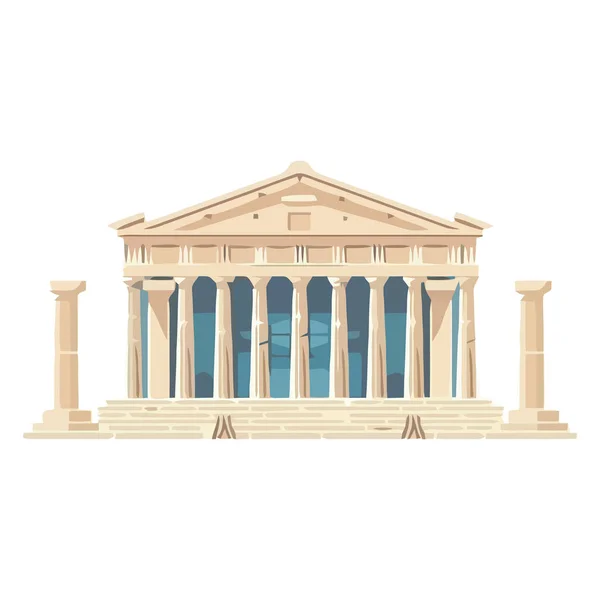 Classical Greek architecture ancient columns, modern success isolated