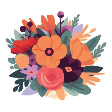 Kutlama için çok renkli çiçek buketi izole edilmiş.