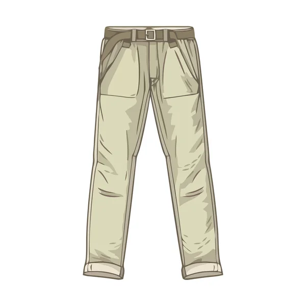 Pantalones Grises Para Hombres Accesorio Aislado — Vector de stock
