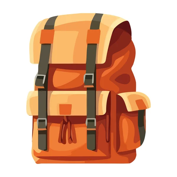 Hiking Backpack Symbolizes Adventure Exploration Isolated — Stock Vector