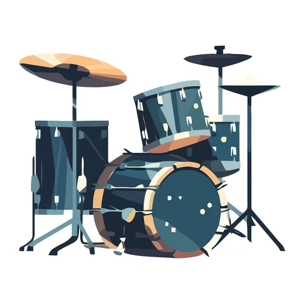 Bubeník Hraje Moderní Rock Kit Jevišti Izolované — Stockový vektor