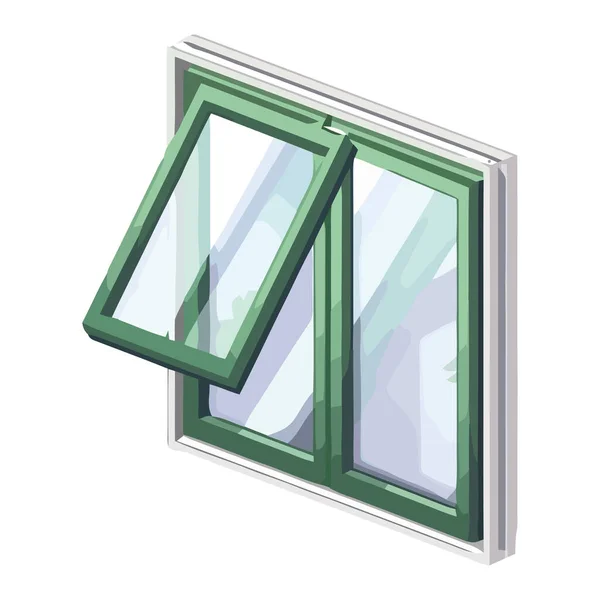 Cadre Fenêtre Verre Moderne Reflète Élégance Nature Isolé — Image vectorielle