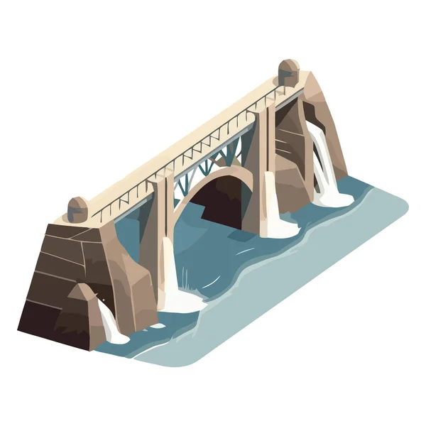 Чоловік Зробив Арковий Міст Охоплює Синю Хвилю Води Ізольовано — стоковий вектор