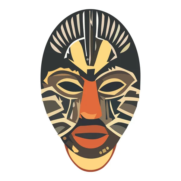 Domorodá Kultura Zdobená Maskou Symbolizuje Spiritualitu Izolovanou — Stockový vektor