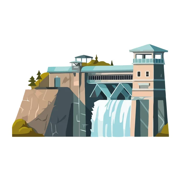 water dam architecture modern icon isolated