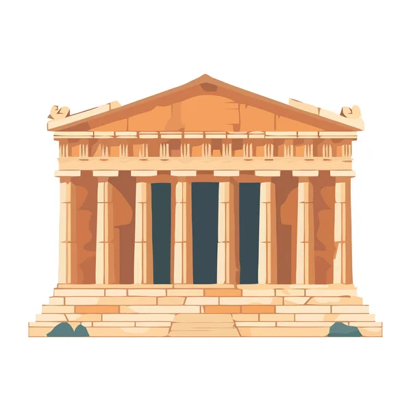 Klassieke Griekse Architectuur Een Symbool Van Geschiedenis Geïsoleerd — Stockvector