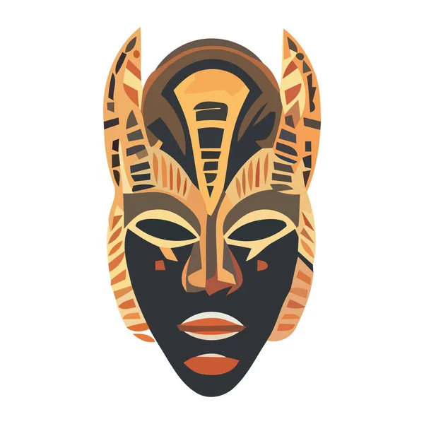 先住民族の文化の仮面は古代の精神性を象徴 — ストックベクタ