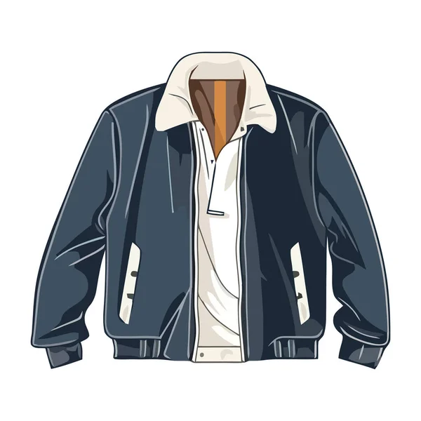 Hombres Chaquetas Moda Azul Aislado — Vector de stock