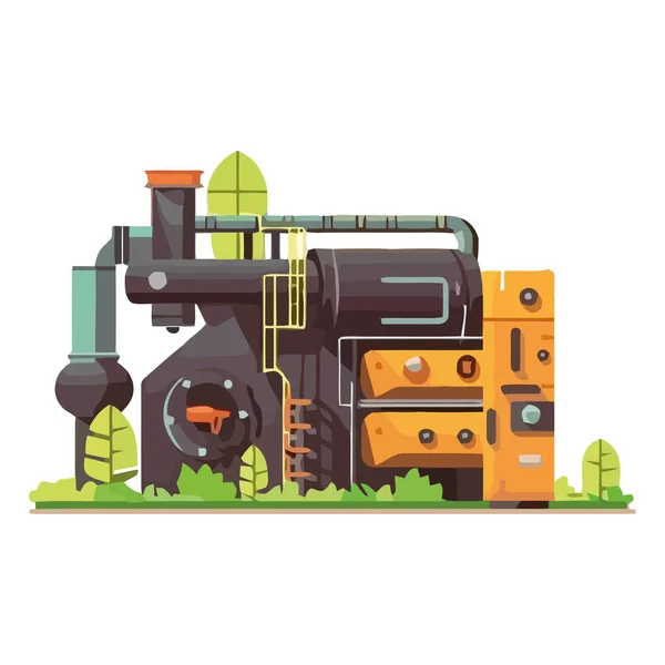 Working machinery in natures farm industry illustration isolated
