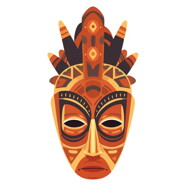 Inheemse Culturen Vieren Traditie Met Kleurrijke Maskers Geïsoleerd — Stockvector