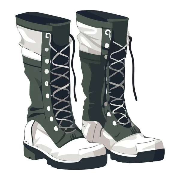 穿着皮靴走路的军人 冬天时尚界与世隔绝 — 图库矢量图片