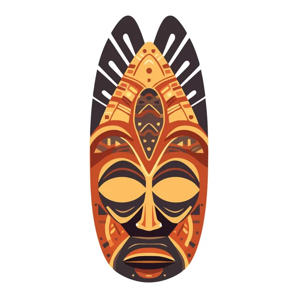 Indigene Kultur Dekoration Tiki Muster Ikone Feier Isoliert — Stockvektor