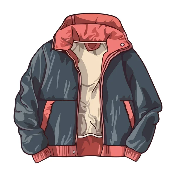 冬のファッションイラストのためのフード付きジャケットデザイン孤立 — ストックベクタ