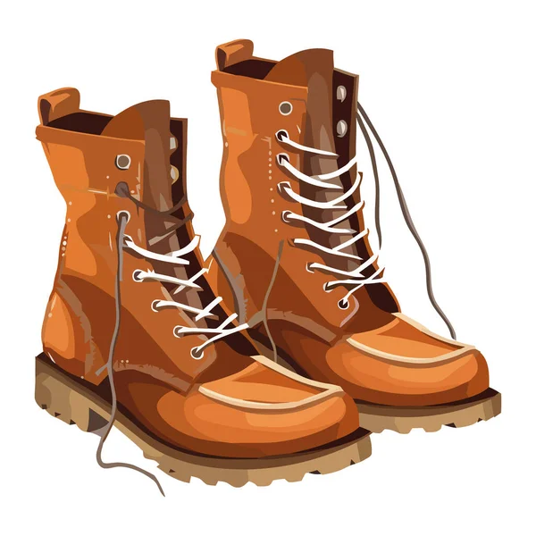 Walking Autumn Dirty Old Boots Isolated — Stock Vector