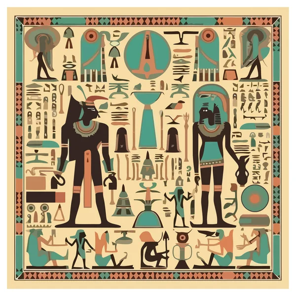 Culture Égyptienne Illustrée Par Des Formes Pyramidales Anciennes Isolées — Image vectorielle