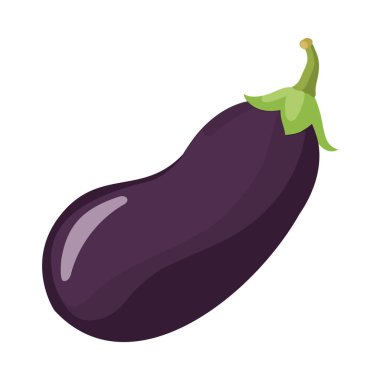 Taze organik patlıcan olgun ve vejetaryen yemeği izole edilmiş.