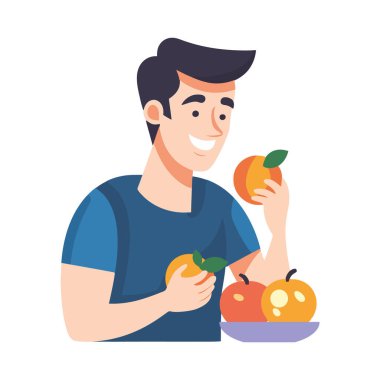 Gülümseyen çocuklar taze organik elmaları izole ettiler.