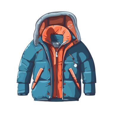 Mavi ceketli adamlar kışın karlı havada yürüyorlar.