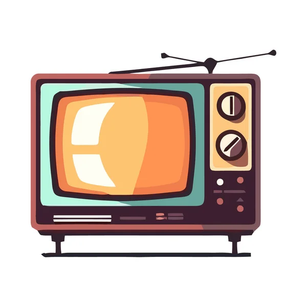 Televisión Antigua Difusión Tecnología Moderna Aislada — Archivo Imágenes Vectoriales