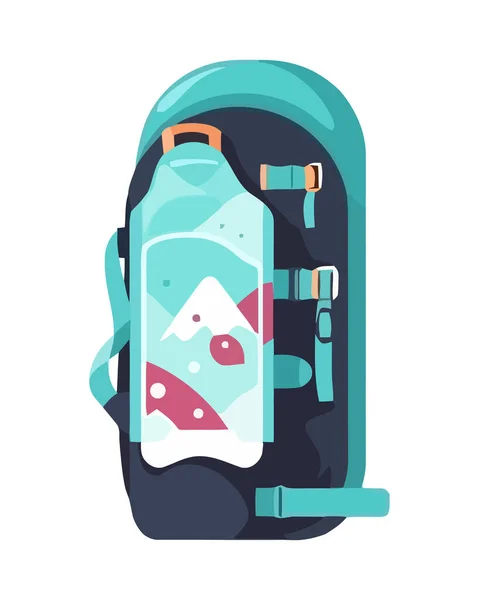 Adventure Backpack Symbolizes Fun Journey Nature Isolated — Stock Vector